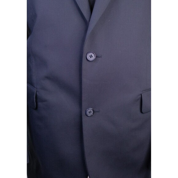 JOS A BANK Mens 44L Solid blue Sport Coat Jacket Blazer Two Button Cotton Blend - Picture 3 of 14